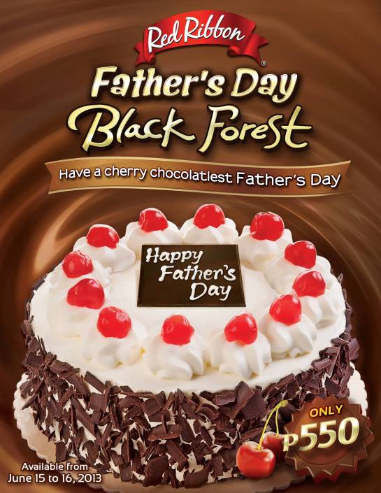 Red Ribbon Fathers Day Black Forest Cake